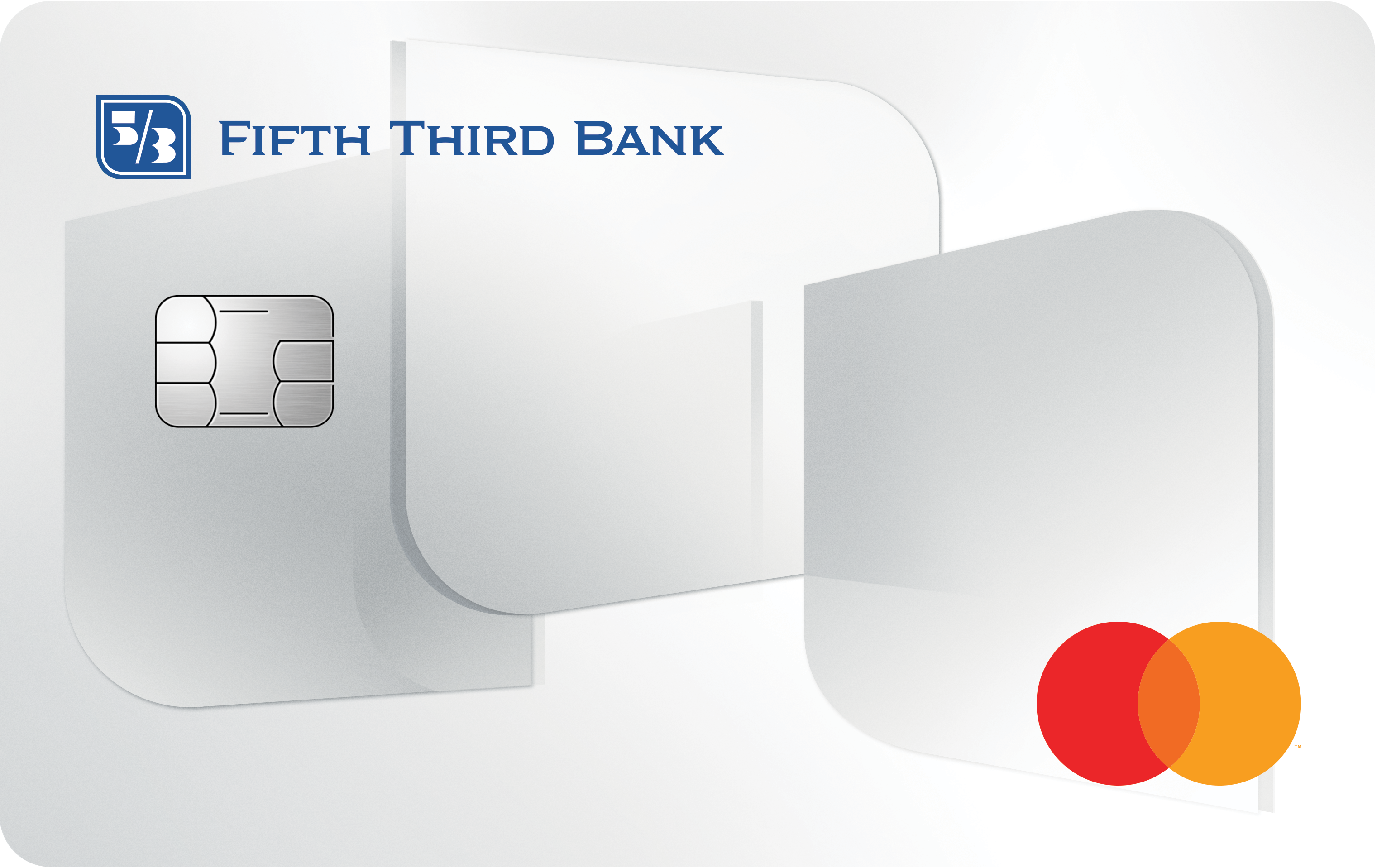 White and silver 1% Cash/Back Card Mastercard from Fifth Third Bank.