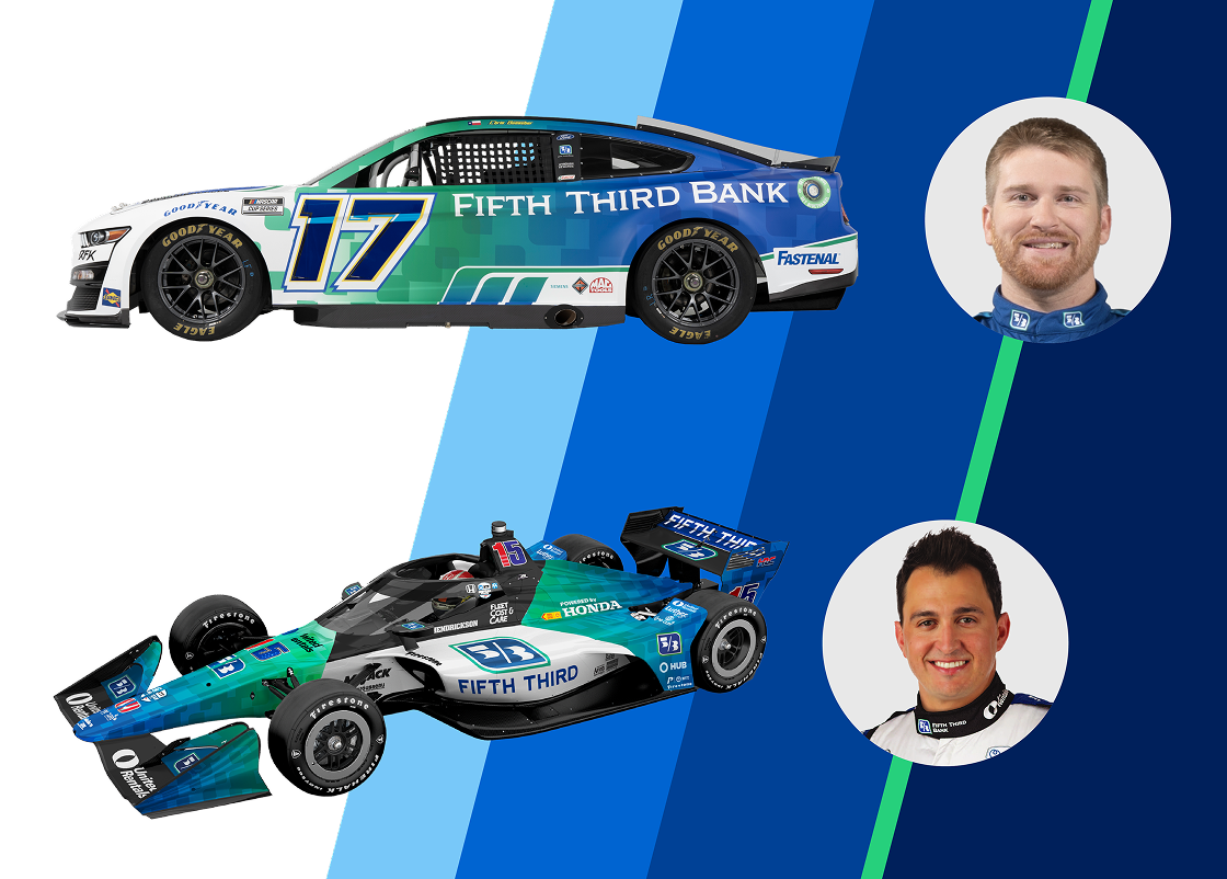 image of Chris Buescher’s No. 17 Fifth Third Ford and Graham Rahal’s No. 15 Fifth Third Honda